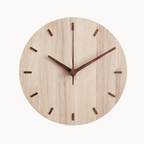 Scandinavische Stijl Houten Wandklok – Handgemaakte 30cm Minimalistische Walnoot Design – Decoratieve Huisdecoratie