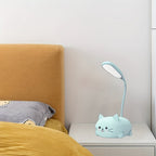 Verstelbare LED Bureaulamp met USB Oplaadfunctie – Schattige Cartoon Kat Tafellamp met Warm Oogvriendelijk Licht