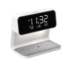 3-in-1 Nachtlamp met Draadloze Oplader – LCD Wekker & Touch Dimbare LED Tafellamp