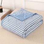 Preppy Style Plaid Zomer Quilt – Lichtgewicht Ultrasonisch Gewatteerde Bedsprei