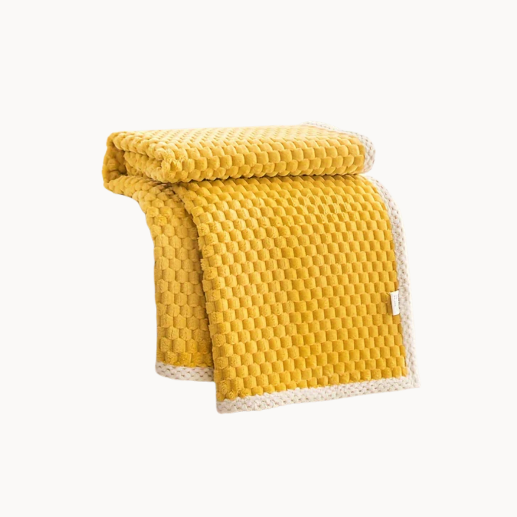 Luxe Gouden Schildpad Fleece Deken – Zachte Dubbelzijdige Plaid voor Bank, Bed & Reizen