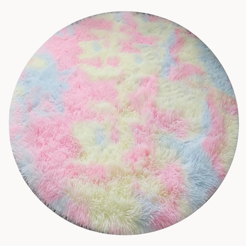 Zacht Rond Tie-Dye Vloerkleed – Lichtgewicht Regenboogtapijt, Wasbaar & Comfortabel