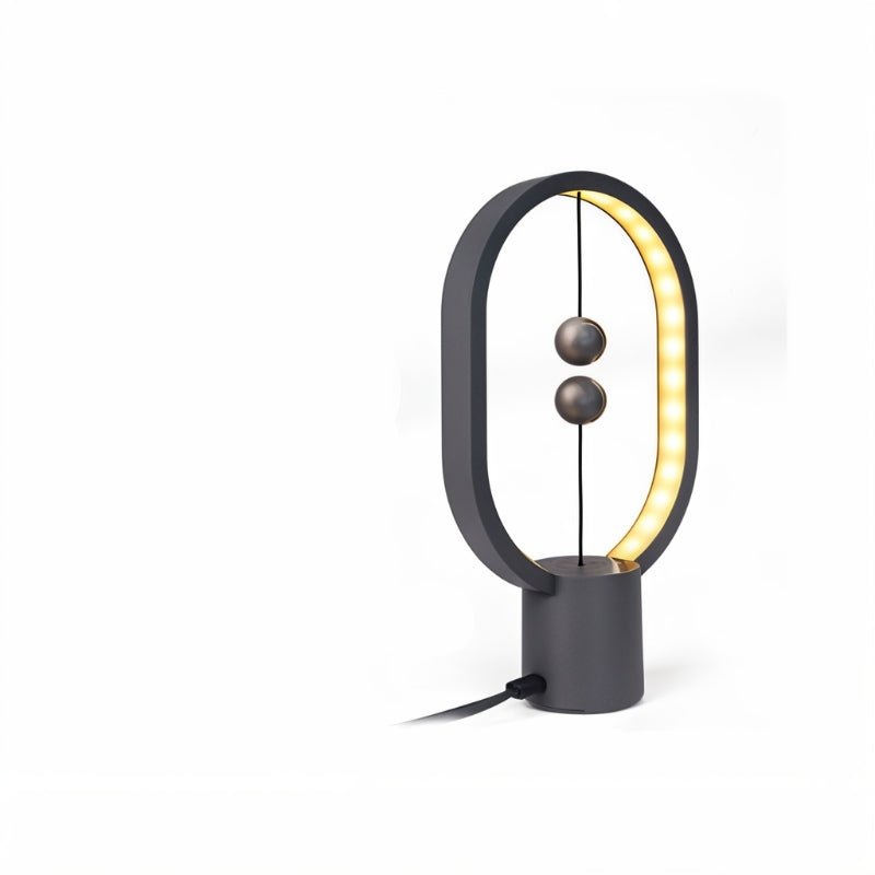 Modern table lamp with a unique design on a white background