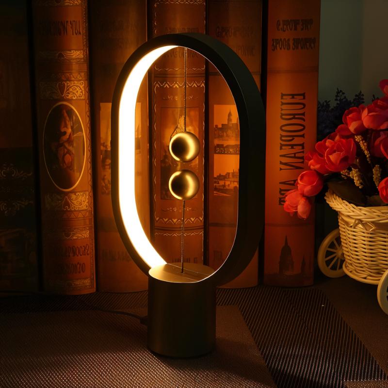 Decorative lamp with books and flowers in the background