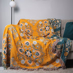 Omkkeerbaar Nordic Bloemenplaid – Stijlvolle Scandinavische Woondeken van 100% Katoen