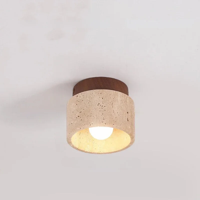 Elegante travertijn inbouw LED-wandlamp – Moderne verlichtingsarmatuur voor binnen en buiten