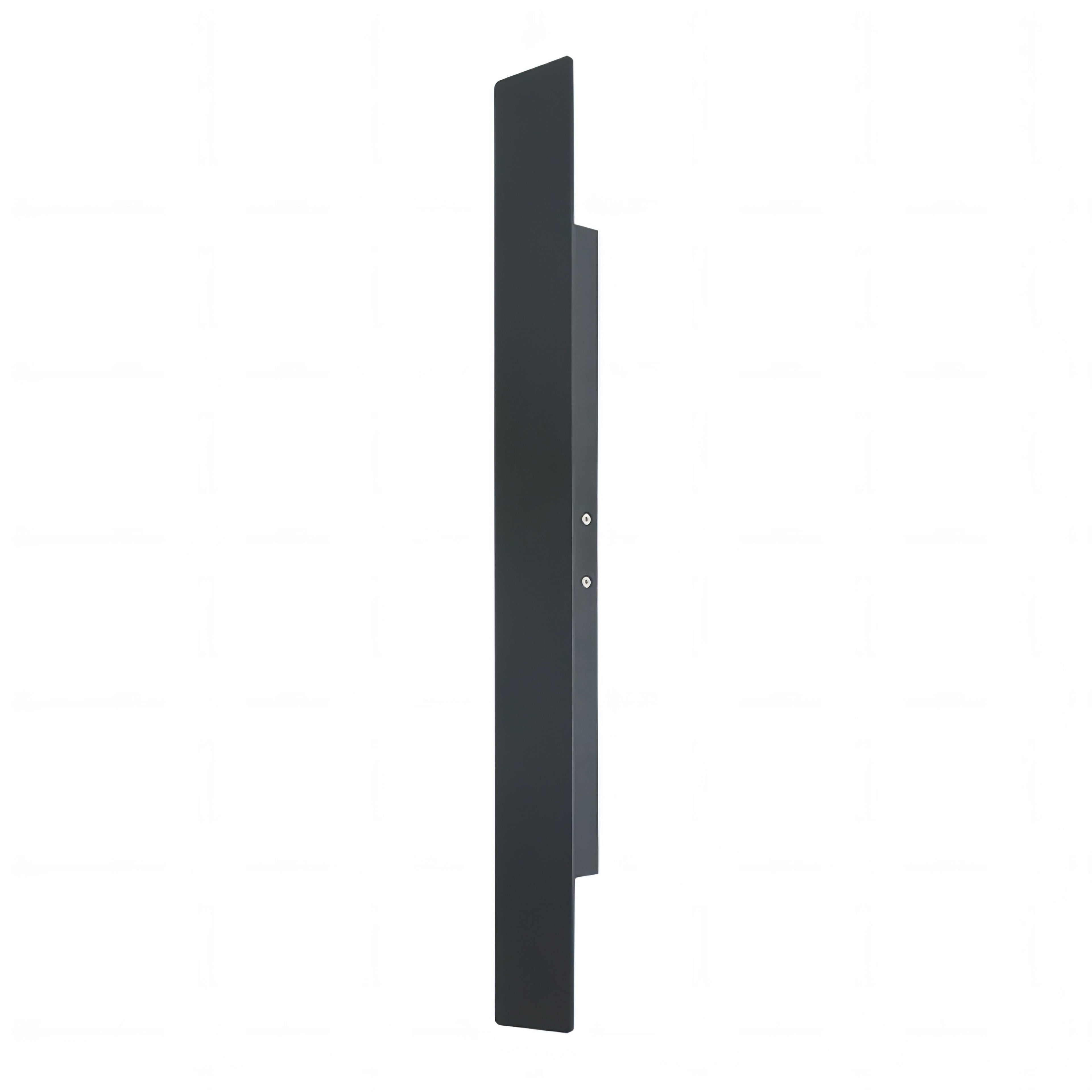 Black rectangular object on a white background