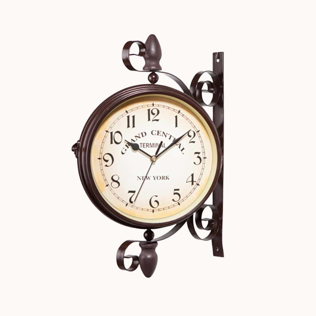 New Yorker Vintage Station Clock – Klassieke wandklok met retro charme en tijdloos design